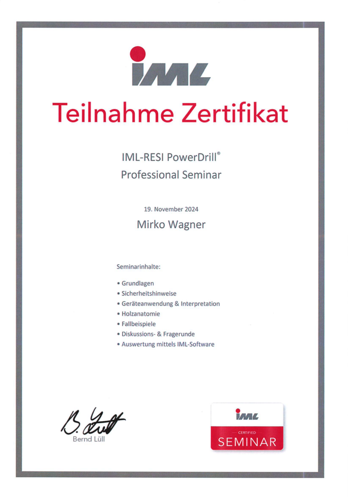 Bohrwiderstansmessung Mirko Wagner